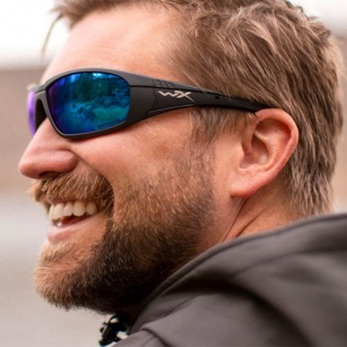 Очки защитные Wiley X WX Boss (Frame Matte Black, Lens Polarized - Blue Mirror)