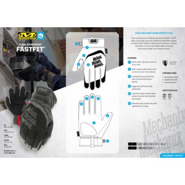 Перчатки Mechanix ColdWork FastFit Grey/Black