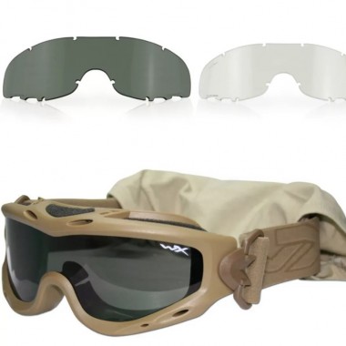 Маска защитная Wiley X WX Spear, clear+grey, tan frame