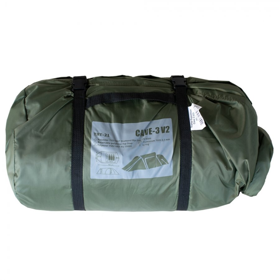 Экспедиционная палатка Tramp Cave 3 (V2) (Зеленый), TRT-21-green