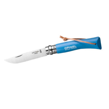 Нож Opinel Trekking №07 клинок 8см, нерж.сталь, граб, синий, темляк