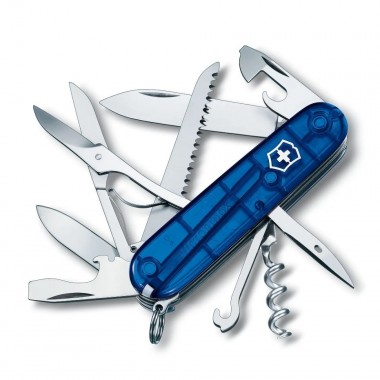 Нож перочинный Victorinox Huntsman (1.3713.T2) 91 мм, 15 функций, прозрачный синий