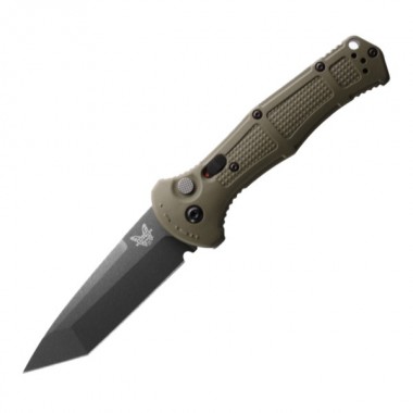 Нож складной BENCHMADE Claymore, Grivory Ranger Green, D2 клинок черн.кобальт P 9,1 см