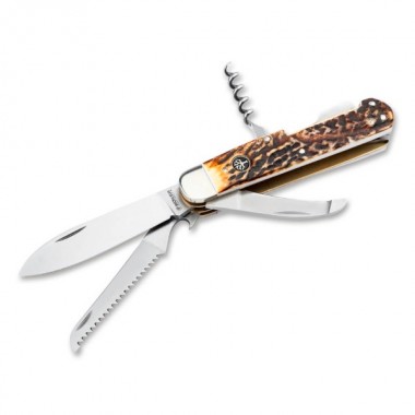 Нож складной BOKER Plus Hunters Knife Quadro, рог оленя, CPM-CruWear клинок P 8,5 см