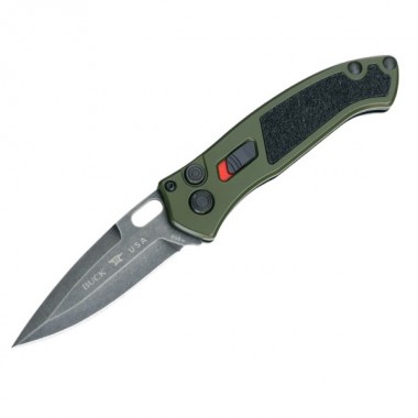 Нож складной BUCK 898 Impact Automatic, Aluminum OD Green, S30V клинок черн. P 7,9 см