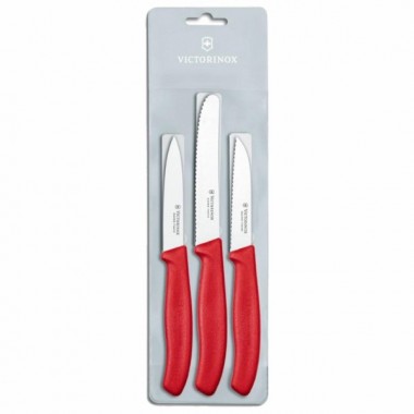 Набор ножей кухонных Victorinox Swiss Classic Paring (6.7111.3) 3шт, красный