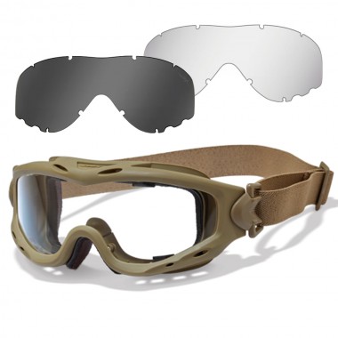 Маска защитная Wiley X WX Spear, clear+grey, tan frame