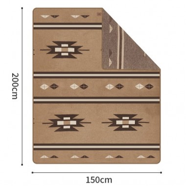 Одеяло шерстяное NATUREHIKE геометрич. рисунок, 150х200см, хаки
