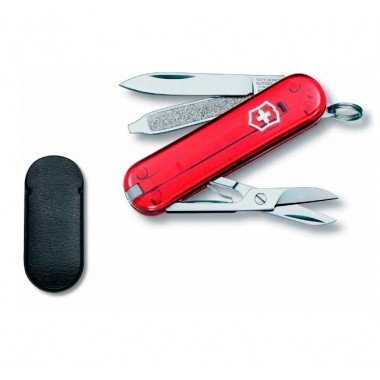 Нож перочинный Victorinox Classic SD (0.6223.T) 58 мм, 7 функций, прозрачный красный