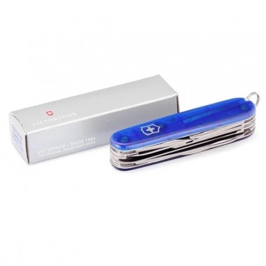 Нож перочинный Victorinox Huntsman (1.3713.T2) 91 мм, 15 функций, прозрачный синий