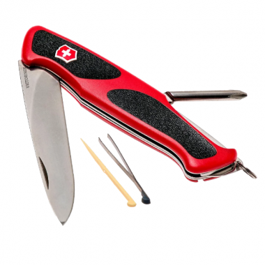 Нож перочинный Victorinox RangerGrip 53 (0.9623.C), 130мм, 5 ф., красный/черный