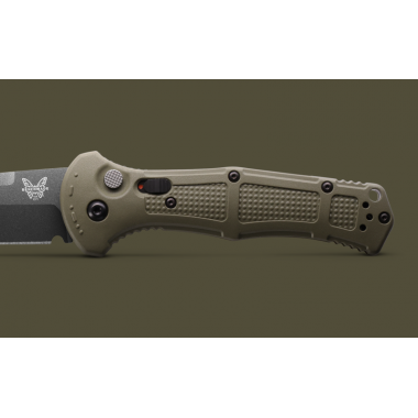 Нож складной BENCHMADE Claymore, Grivory Ranger Green, D2 клинок черн.кобальт P 9,1 см