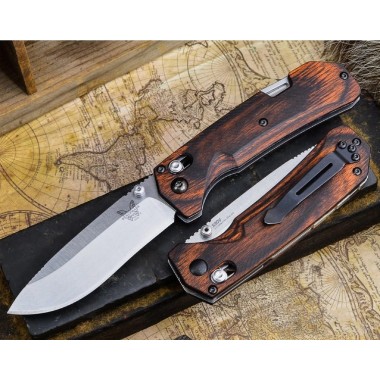 Нож складной BENCHMADE Grizzly Creek, Wood, S30V клинок P 8,9 см