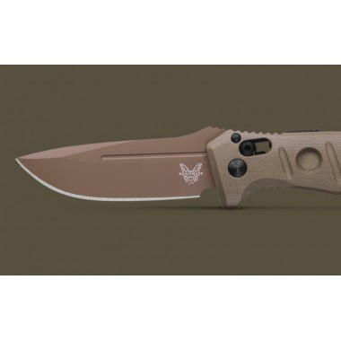 Нож складной BENCHMADE Mini Auto Adamas, G-10 OD Green, Cru-Wear клинок P 8,3 см