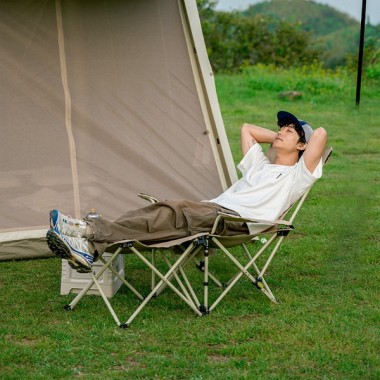 Шезлонг складной NATUREHIKE Nightfall T05J, 5,6 кг, хаки