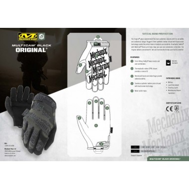 Перчатки Mechanix Original Multicam Black