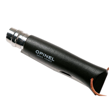 Нож Opinel Trekking №08 клинок 8,5см, нерж.сталь, граб, черный, темляк