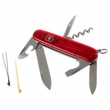 Нож перочинный Victorinox Spartan (1.3603.T) 91 мм, 12 функций, прозрачный красный