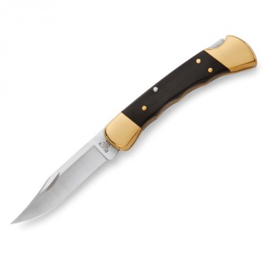 Нож складной BUCK 110 Hunter, FG Wood Ebony/Brass, 420HC клинок P 9,5 см