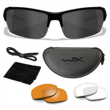 Очки защитные Wiley X WX Valor (Frame Matte Black, Lens Clear   Grey   Rust)