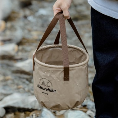 Ведро складное NATUREHIKE Lingwo, 10L, светло-коричневое