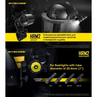 Крепление на шлем NITECORE HRM2 с диаметром корпуса 1 дюйм (2,54 см)