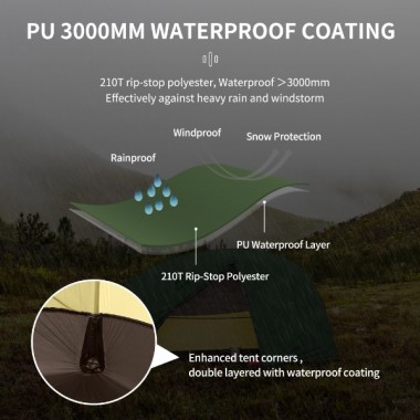 Палатка NATUREHIKE Star River 2 Ultralight, 2 местная, зеленая