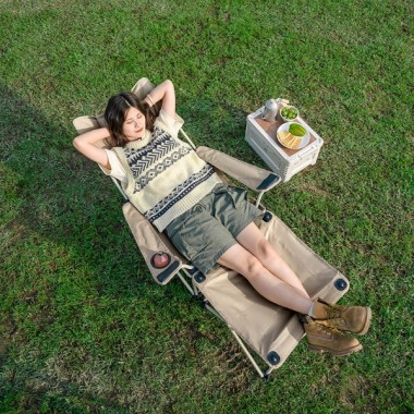 Шезлонг складной NATUREHIKE Nightfall T05J, 5,6 кг, хаки