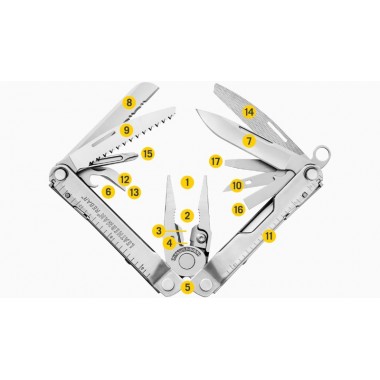 Мультитул LEATHERMAN Rebar Mossy Slate, 17 инстр, 10,16см, чехол нейлон