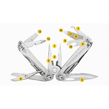 Мультитул LEATHERMAN Wingman Stainless, 14 инстр, 10см, чехол нейлон