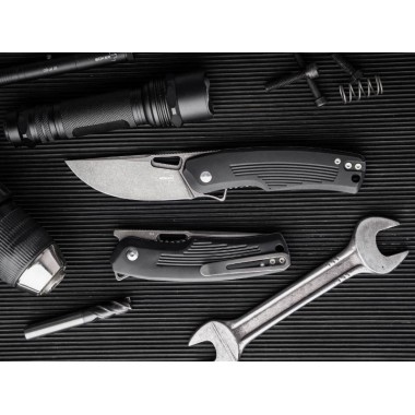 Нож складной BOKER Plus Nahal, Allum.Black, D2 клинок черн. P 8 см