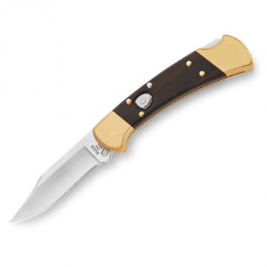 Нож складной BUCK 112 Auto, Wood Ebony/Brass, 420HC клинок P 7,6 см