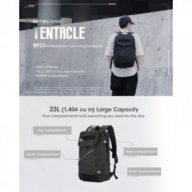 Рюкзак NITECORE BP23, 23л, черный