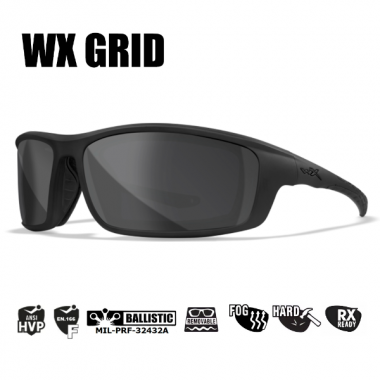Очки защитные Wiley X WX Grid (Frame Matte Black, Lens Grey)
