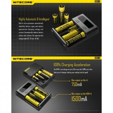Зарядное устройство NITECORE New i4 18650/16340 (4x батареи)