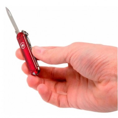 Нож перочинный Victorinox Classic SD (0.6223.T) 58 мм, 7 функций, прозрачный красный