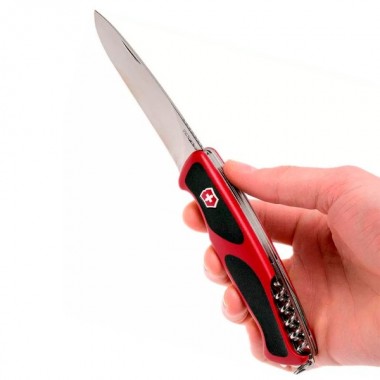 Нож перочинный Victorinox RangerGrip 55 (0.9563.C) 130мм 12функций красный/черный