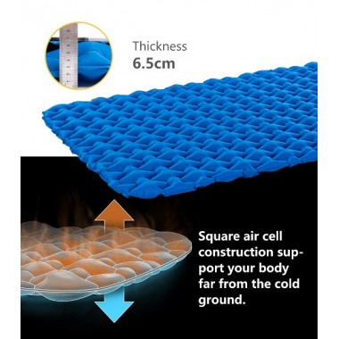 Коврик надувной NATUREHIKE FC11, 2 местный 200х120х6.5см, голубой