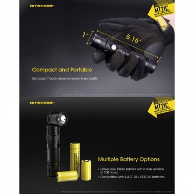 Фонарь NITECORE MT21C (1000 люмен, 184 метра, 2xCR123)