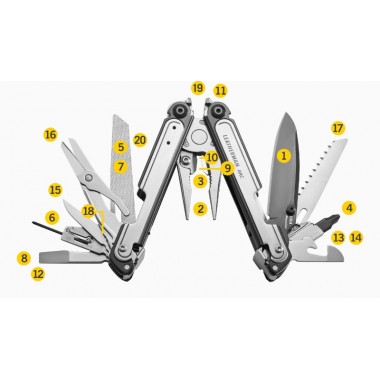 Мультитул LEATHERMAN ARC Black&Steel 20 инстр., 7/11 см, чехол нейлон