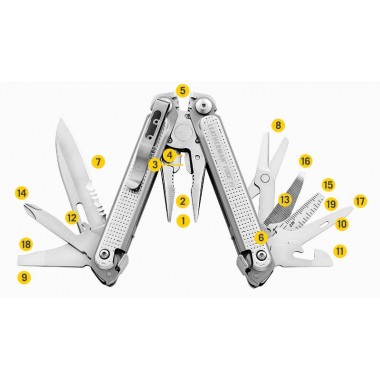 Мультитул LEATHERMAN Free P2, 19 инстр, 10,8см, чехол нейлон