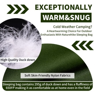 Спальный мешок NATUREHIKE Cicada Wing CW295, утиный пух, 72х190см