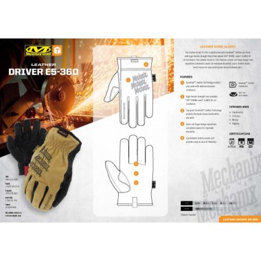 Перчатки Mechanix Work Leather Driver E5-360