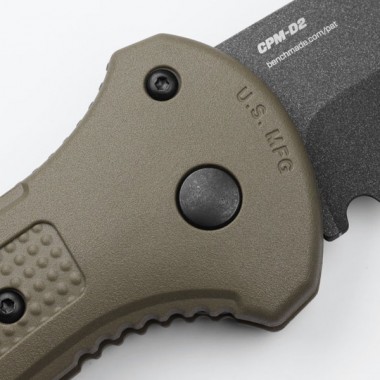 Нож складной BENCHMADE Claymore, Grivory Ranger Green, D2 клинок черн.кобальт P 9,1 см