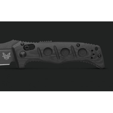 Нож складной BENCHMADE Mini Auto Adamas, G-10 Black, Cru-Wear клинок черн. P 8,3 см