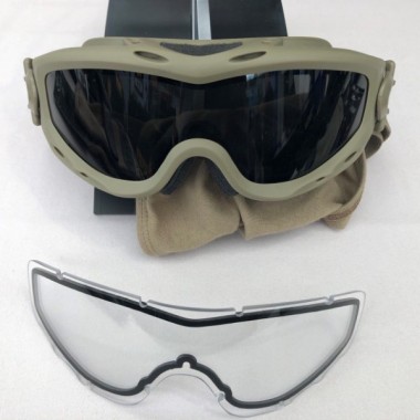 Маска защитная Wiley X WX Spear, clear+grey, tan frame