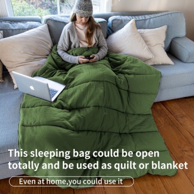 Спальный мешок NATUREHIKE F150 Envelop Cotton, 75х190см (голубой/зеленый/серый)