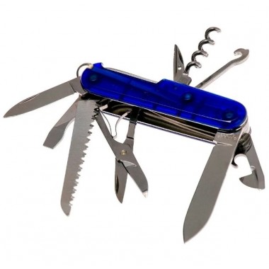 Нож перочинный Victorinox Huntsman (1.3713.T2) 91 мм, 15 функций, прозрачный синий