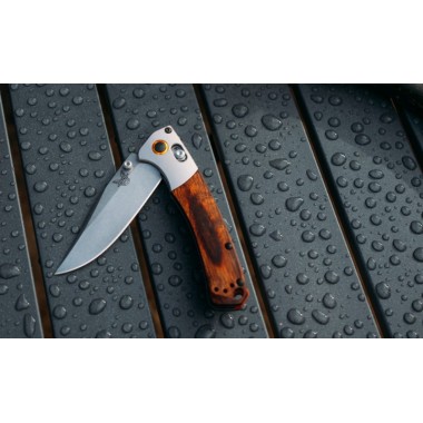 Нож складной BENCHMADE Mini Crooked River, Wood, S30V клинок P 8,6 см