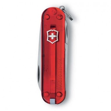 Нож перочинный Victorinox Classic SD (0.6223.T) 58 мм, 7 функций, прозрачный красный